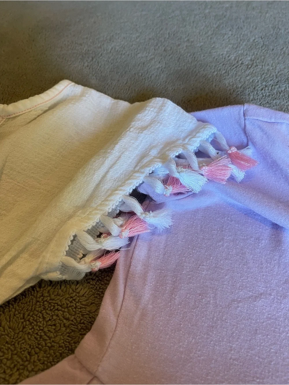 The Children's Place Lavender & Cream Girls' Dress Duo with Pink Tassels